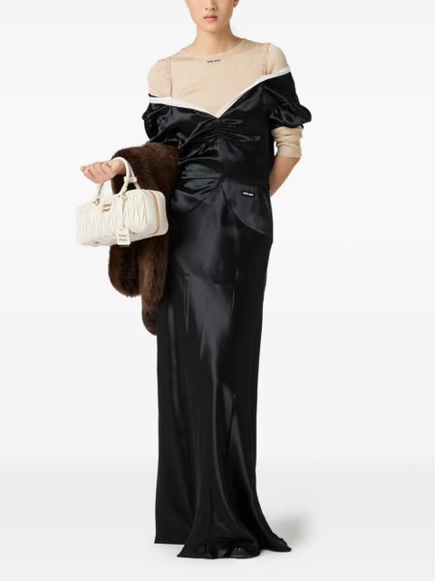 Miu Miu satin-effect maxi dress - Black