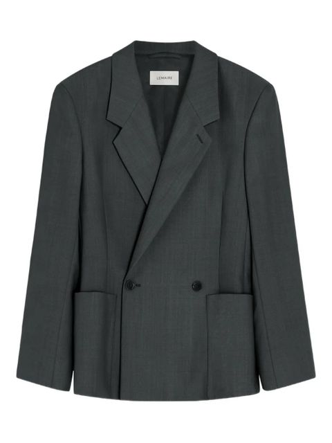 LEMAIRE double-breasted patch-pocket blazer - Grey - zdjęcie produktu nr 1