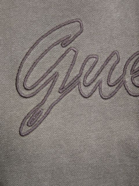 Guess bluza bawełniana MISTY damska kolor szary z kapturem wzorzysta V5RQ16 KCOS1