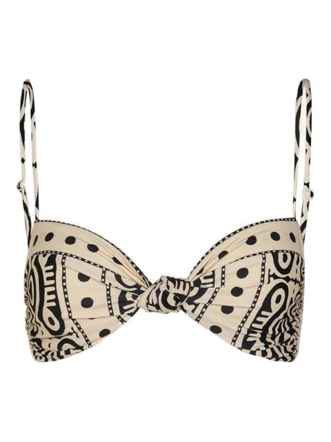 Johanna Ortiz Bandana Marina printed knot-detail bikini top - Neutrals - zdjęcie produktu nr 1