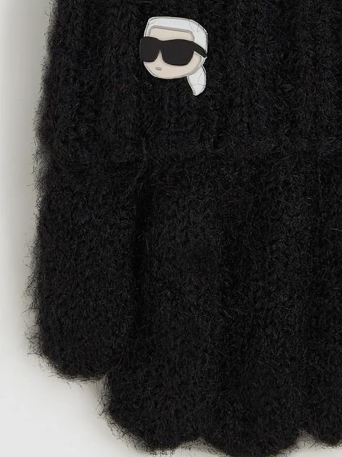 Karl Lagerfeld rękawiczki IKON damskie kolor czarny A4W33054