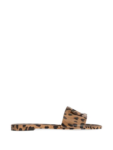 Dolce & Gabbana leo-print rubber beachwear slides - Brown - zdjęcie produktu nr 1