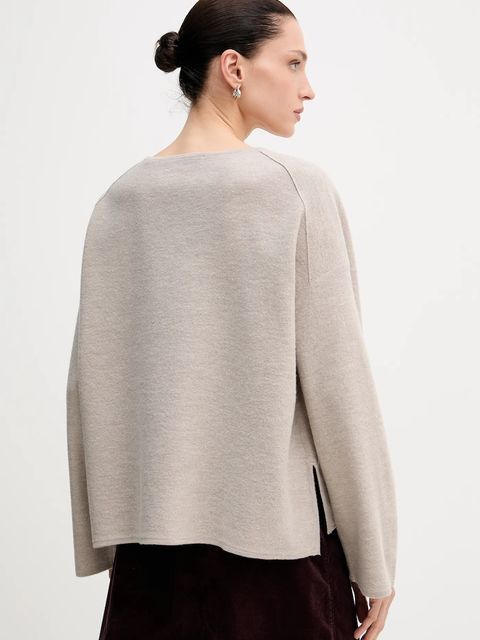 Marc O'Polo sweter z dodatkiem wełny damski kolor beżowy lekki 510609860487