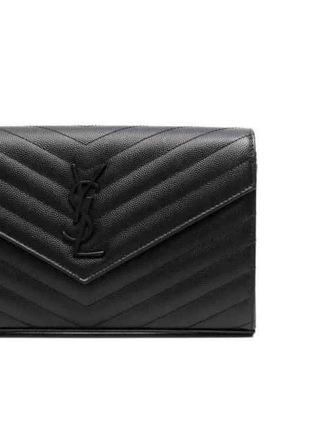 Saint Laurent Classic Cassandre chain quilted-leather clutch - Black