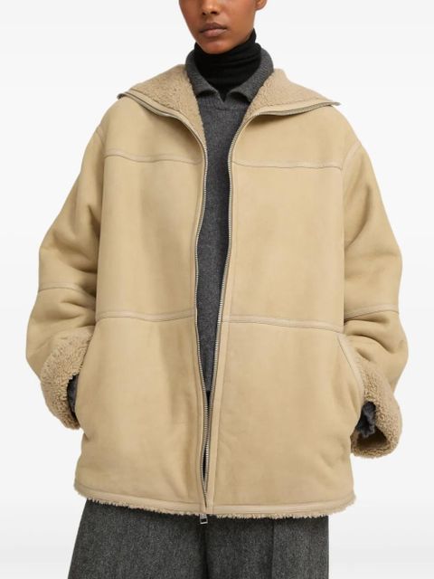 Yves Salomon suede-shearling panelled coat - Neutrals - zdjęcie produktu nr 2