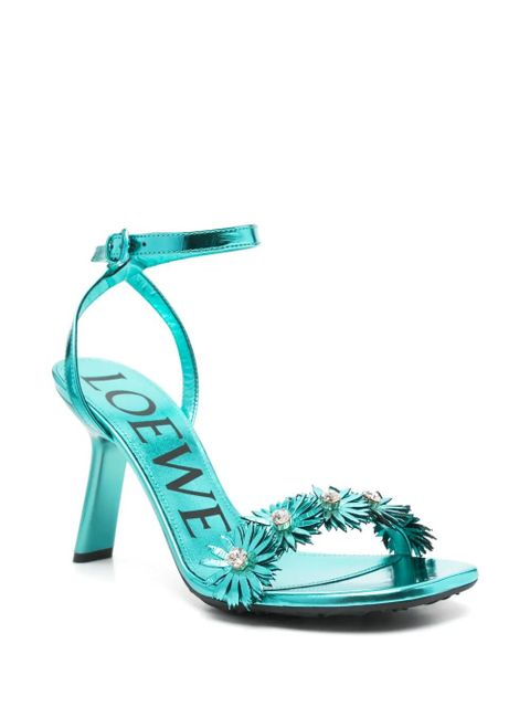 LOEWE x Paula's Ibiza 100mm floral-appliqué sandals - Blue - zdjęcie produktu nr 2