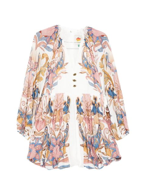 FARM Rio Sea Garden floral-print mini dress - White - zdjęcie produktu nr 1