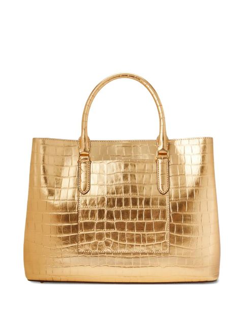 Lauren Ralph Lauren embossed-leather top-handle satchel bag - Gold - zdjęcie produktu nr 2