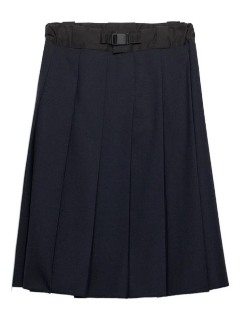 Prada pleated buckle-belt midi skirt - Blue - zdjęcie produktu nr 1