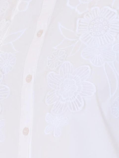 Essentiel Antwerp floral-embroidered balloon-sleeve shirt - White