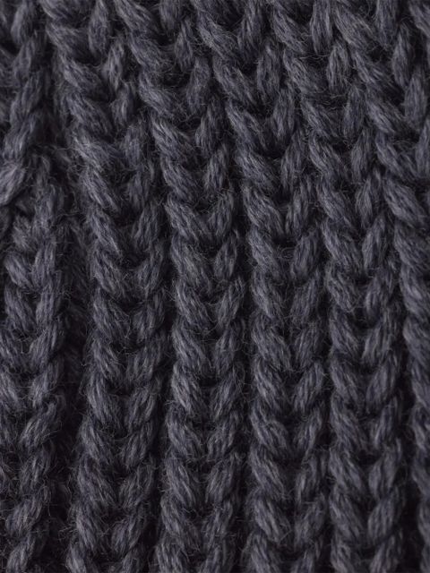 Prada triangle-logo ribbed beanie - Grey - zdjęcie produktu nr 2