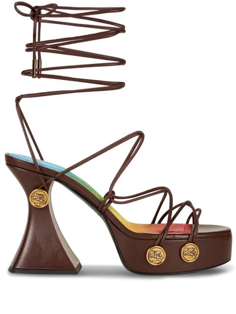 ETRO tie-fastening platform sandals - Brown - zdjęcie produktu nr 1