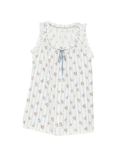 DÔEN Nessie floral-print ruffled mini dress - White - zdjęcie produktu nr 1