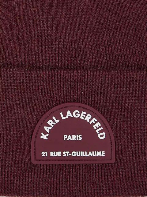 Karl Lagerfeld czapka z domieszką wełny K/RSG kolor bordowy A4W33107 - zdjęcie produktu nr 2