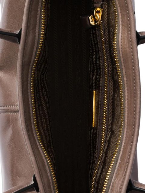 Prada large Bonnie leather tote bag - Brown