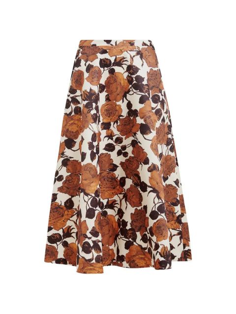 Essentiel Antwerp floral-print A-line midi skirt - Neutrals - zdjęcie produktu nr 1