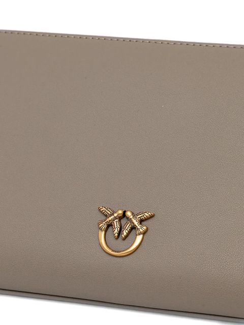 PINKO Horizontal flat logo-detail shoulder bag - Grey