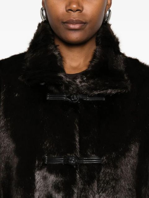 Róhe faux-fur buttoned coat - Brown