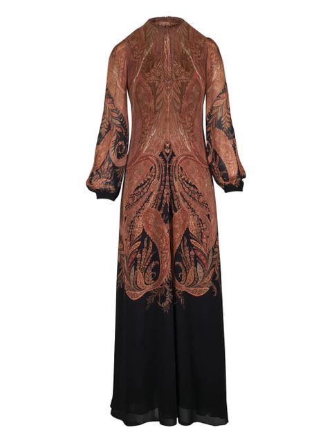 ZIMMERMANN paisley-print cape midi dress - Brown
