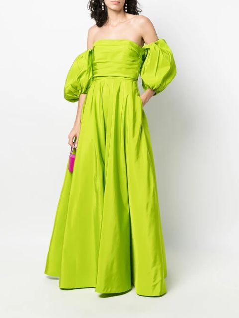 Valentino Garavani off-shoulder floor-lentgh dress - Green - zdjęcie produktu nr 2