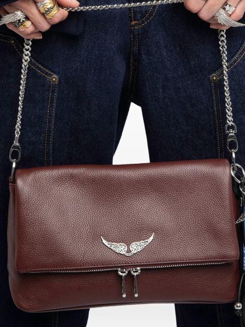 Zadig&Voltaire Rock wing-detail chain-strap satchel - Red
