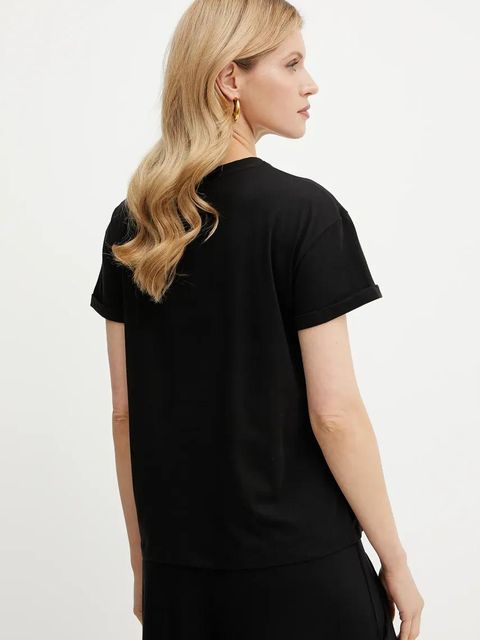 Liu Jo t-shirt bawełniany damski kolor czarny WA5007.JS923