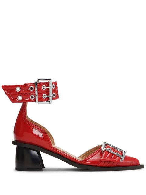 GANNI buckled open cut pumps - Red - zdjęcie produktu nr 1