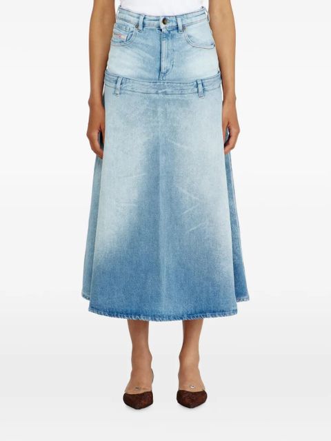 Diesel layered-effect flared skirt - Blue