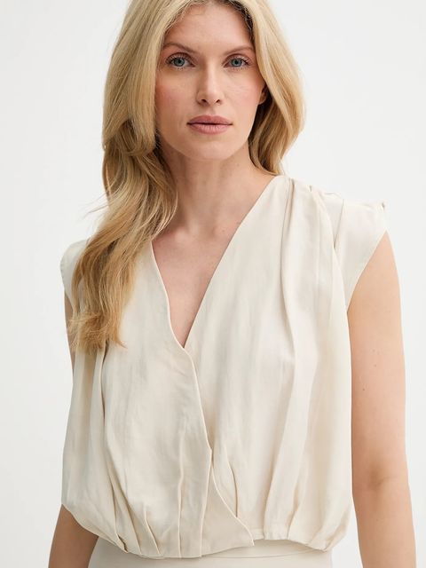 Answear.LAB bluzka i spódnica damski kolor beżowy