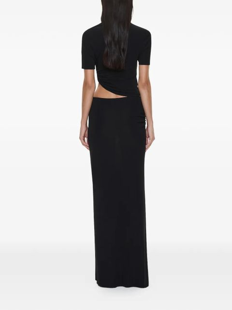 Christopher Esber Bezel Quartz ruched tee T-shirt - Black