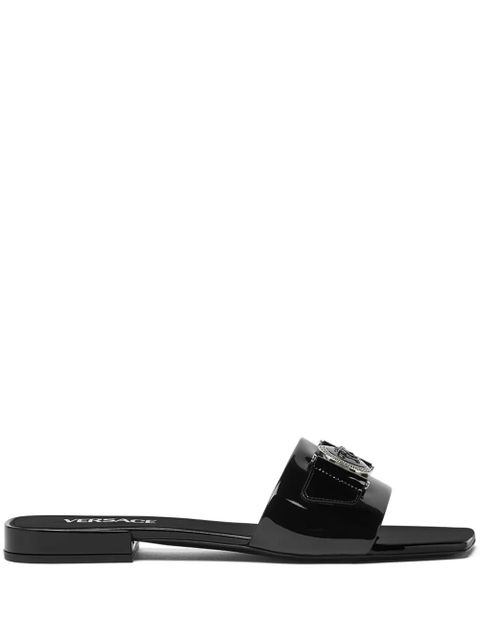 Versace Medusa patent-finish leather sandals - Black - zdjęcie produktu nr 1
