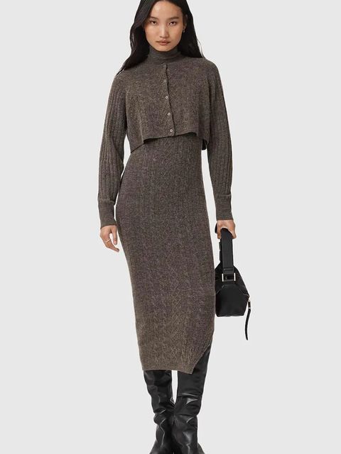 AllSaints sukienka i kardigan z dodatkiem wełny - zdjęcie produktu nr 1