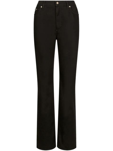 Dolce & Gabbana logo-patch wide-leg jeans - Black - zdjęcie produktu nr 1