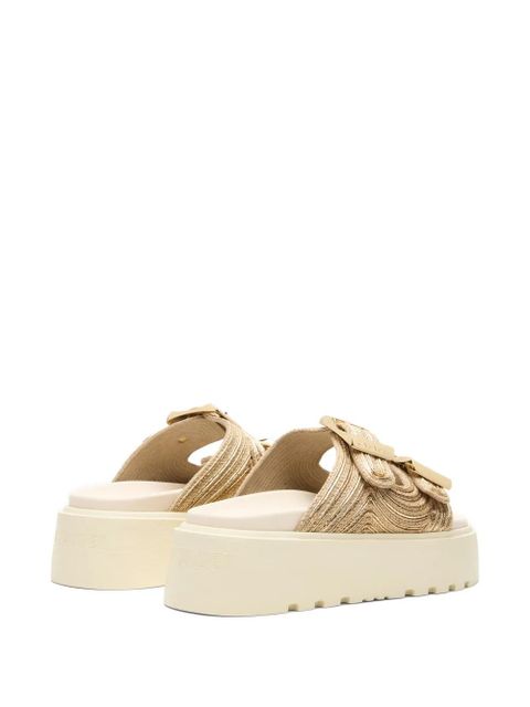 Casadei Thaiti Birki buckle slides - Gold