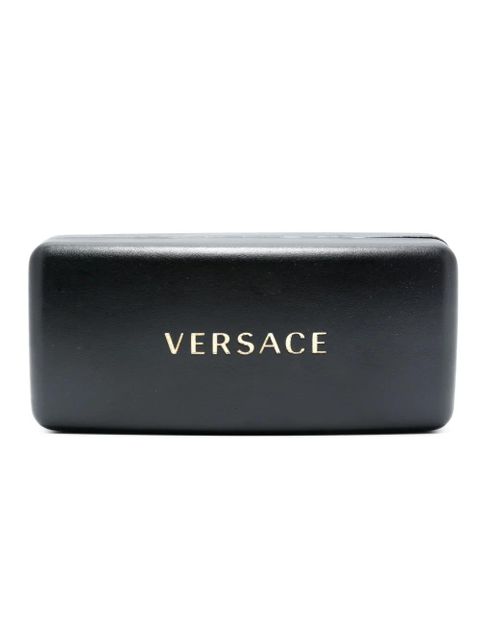 Versace Eyewear logo-plaque cat eye-frame glasses - Brown