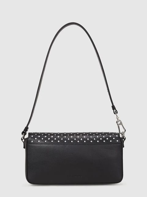 Karl Lagerfeld torebka skórzana kolor czarny A4W30083 - zdjęcie produktu nr 2