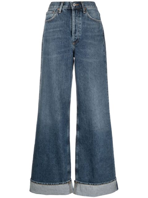 AGOLDE Dame wide-leg organic-cotton jeans - Blue - zdjęcie produktu nr 1