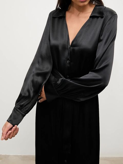 Answear.LAB sukienka kolor czarny maxi prosta