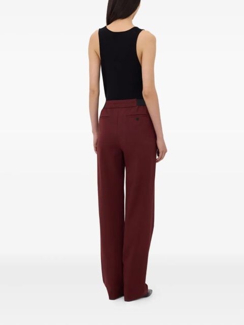 LouLou de Saison elasticated-waistband pleated-front trousers - Red