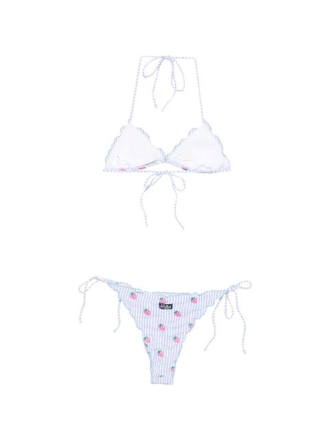 MC2 Saint Barth Sagitami strawberry-embroidered bikini - Blue - zdjęcie produktu nr 2