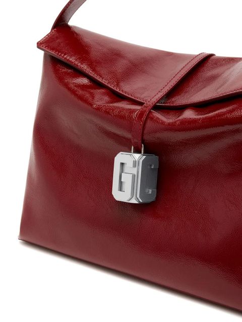 GCDS large leather Comma bag - Red