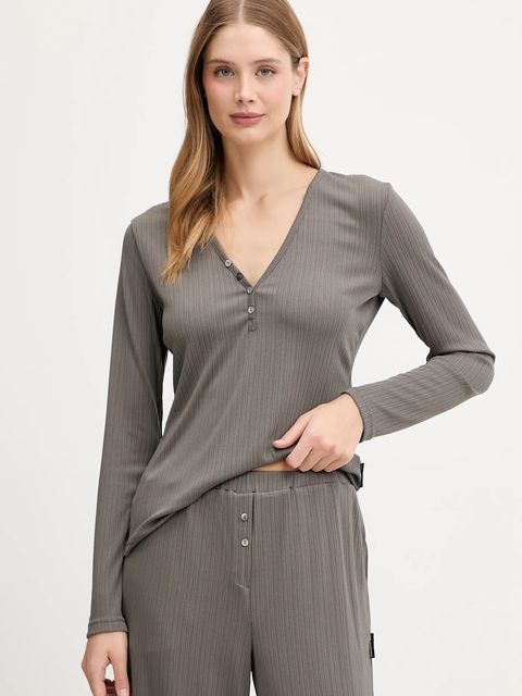 Karl Lagerfeld piżama ESSENTIAL damska kolor brązowy A3W45005 - zdjęcie produktu nr 2