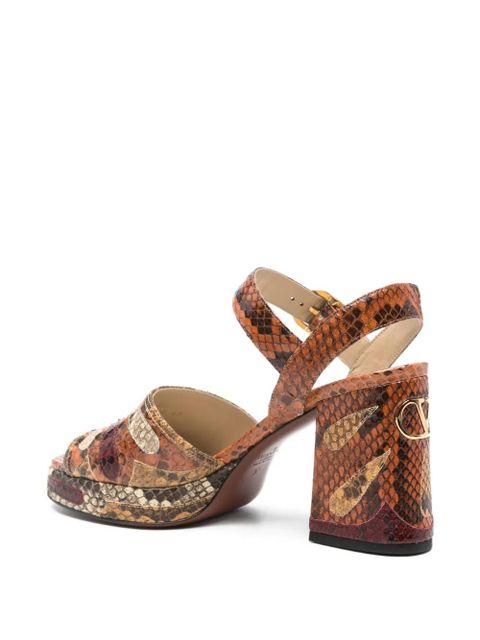 Valentino Garavani 90mm VLogo Signature platform sandals - Brown