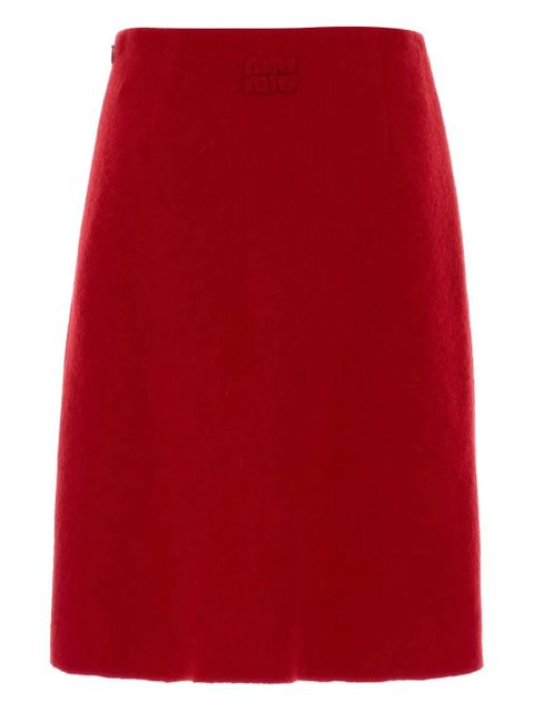 Miu Miu flannel midi skirt - Red - zdjęcie produktu nr 1