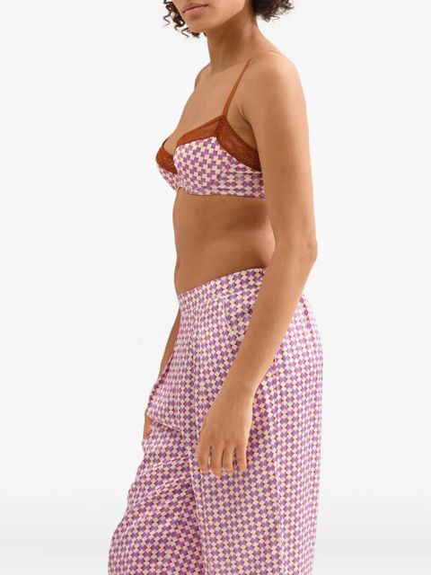 ERES Clip geometric-print silk pyjama trousers - Purple - zdjęcie produktu nr 2