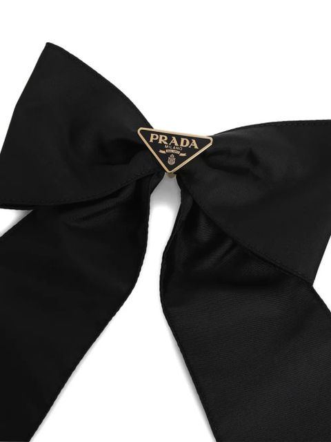 Prada logo-embellishment bow hair clip - Black