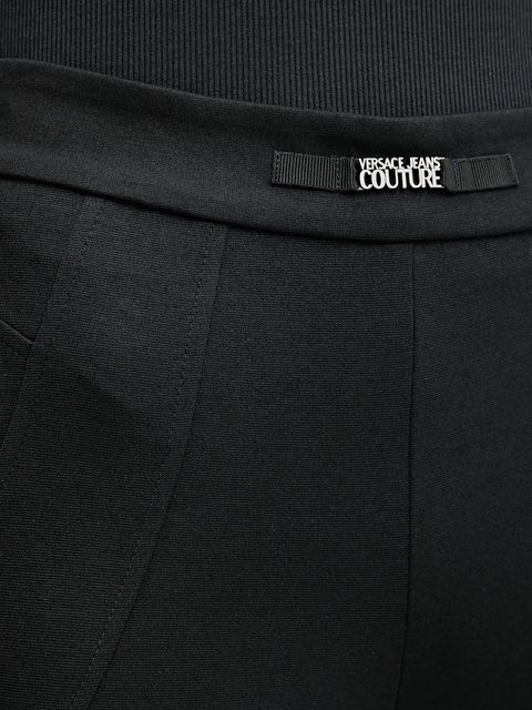 Versace Jeans Couture spodnie damskie kolor czarny dzwony high waist 79HAA105 J0092