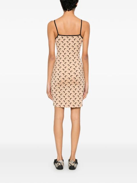 Marine Serre Moon-print mini dress - Neutrals