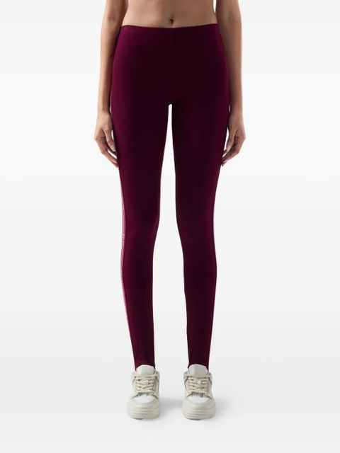 GCDS logo-tape piquet leggings - Pink