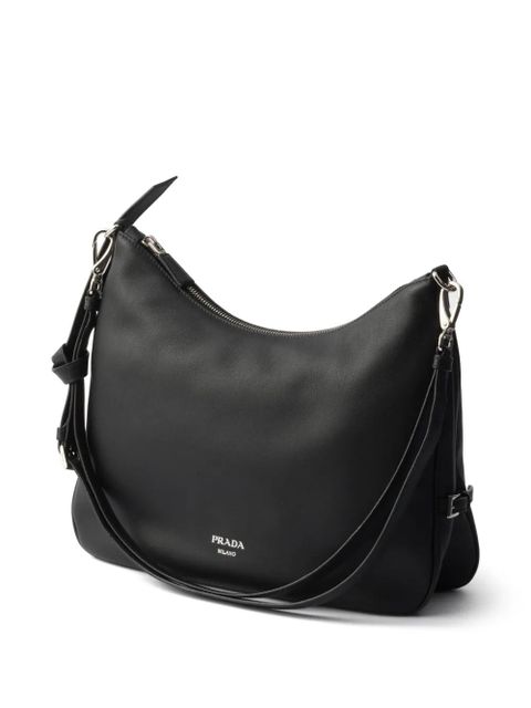 Prada large Fold leather shoulder bag - Black